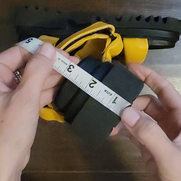 NEW ALLSAINTS Helium Sandals Womens 9Yellow Lug Chunky Grunge Designer Casual - Picture 9 of 10